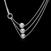 Kedjor specialerbjudande 925 stämpel silver färg mode smycken frostade pärlor hänge halsband för kvinnor fest bröllop julklappar
