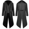 Men's Trench Coats S-4xl Black Red Purple Green Mens Steampunk Gothic Jacket Victorian Tailcoat Vintage Halloween Costume Tuxedo Man Coat Uniform 230812