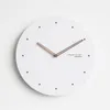 Relógios de parede criativos minimalistas de madeira branca moderna relógio nórdico cozinha grande relógios domésticos mudo C5T065