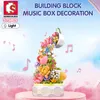 Blokuje blok sembo 575pcs herbatnia kwiat oświetlenia muzyka budowa blok do home dekoracje anime twórcza zabawka dla dzieci dorosłych 230814