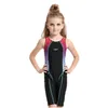 Tvådelar Landubi Konkurrenssport Swimming Girl SwimeWear Baby Children 1PC Swimsuit For Kids Trunkswork Quick Dry 220622 Dro Dhdev