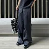 Męskie spodnie Letnie światło i cienkie szerokie nogi plisowane dla mężczyzn proste czarny kolor workowate swobodne Cargos Unisex 11 -Hop Hop kombinezon