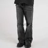 Jeans maschile harajuku ha lavato pantaloni di jeans a larga gamba vintage maschili uomini e donne ad alta strada flare casual pantaloni oversize di grandi dimensioni J230814