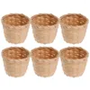 Set di stoviglie da 6 pezzi Bamboo Mini Flower Ceste di stoccaggio di cestini del pennello per trucco delicati Organizzazione del porta della penna