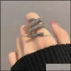 Ringen overdreven ontwerp siery zirkon kruis voor vrouw Koreaanse mode sieraden gotische feestmeisjes verstelbare ring drop levering dhiuk