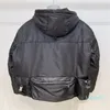 2023-Winter-Designer-Baumwolljacke hochwertiger Nylon Multi-Taschen-Reißverschluss gerader loser Herren Stilvoller schwarzer Mantel