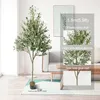 Flores decorativas 150-180 cm grande azeitona artificial galhos verdes em vasos de plantas de plantas de escritórios internos Ornamentos de bonsai de loja de escritórios internos