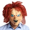 Korkunç yüz maske maskeli balo cosplay parti sahne korku bebek chucky hayalet bebek maskesi korkunç ürpertici çocuklar çocuklar cadılar bayramı parti maskeleri