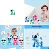 Animali elettrici/RC Mini robot cane con occhi a led Talking walking per cuccioli elettronici per cuccioli di cartone animato interazione hine kids dhrq9