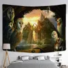 Tapisserier Big Tapestry Natural Forest Castle and Fairy Tale Wall Hanging Hippie Wall Hanging Wall Tapelestries R230812