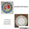 wholesale Sublimation Blanks Blank Wind Spinner 10 Inch Aluminum Spinners Outdoor Hanging Garden Decoration Metal For Diy Both Sides LL