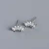 Stud Wantme Luxus echt 925 Sterling Silber Weiß Zirkon Pferd Ohrringe für Frauen Chic Office Jugendschmuck Accessoires 230814