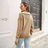 Frauenpullover 2023 Herbst und Winter European American Fashion Lose Striped Revers Pullover Langarmed gestrickter Pullover Trend