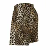 Men's Shorts Summer Board Gold Leopard Sports Fitness Animal Print Short Pants Retro Quick Drying Swimming Trunks Plus Size