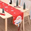 テーブルランナーメリークリスマステーブルランナーコットンリネンクリエイティブ雪だるまサンタテーブルクロスクリスマス装飾ホームクリスマス装飾品230814
