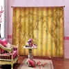 Curtain Retro Yellow Curtains Map 3D Blackout For Living Room Bedding Drapes Cotinas