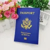 Hurtownia urocze paszportów USA Cover Files wizytówki Kobiety Pink Travel Passport Attcher American Covery dla paszportowych dziewcząt Puska 5 ll