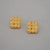 Stud Earrings Unisex Muslin Real Gold Plated For Women With 925 Silver Pin