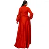 Lässige Kleider 2023 Chiffon solide elegante High-End-Overalls Bug Full Perlenhülle Naturstil Frauen langes Kleid
