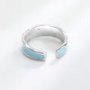 Clusterringe 925 Silberfarbe einzigartiger Design Blau Ring für Frauen Schmuck Finger Verstellbarer Party Geburtstagsgeschenk
