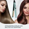 Piastra per capelli 2 in 1 professionale e bigodino con riscaldamento istantaneo e temperatura regolabile per tutti i tipi di capelli-include sacchetto e guanto