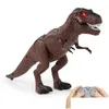 Elektrik/RC Hayvanlar RC Dinozor Tyrannosaurus Rex Hayvan Uzaktan Kumanda Sesler Dinobot Elektrikli Yürüyüş Oyuncak Müzik Işık Sprey Çocuklar 2 DHVCT