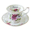 Tazze di tazze da caffè piattini tazze da tè in ceramica Bone China Cucina stagioni per le stagioni Flowers Finita per matrimoni Feste Fare Regals 220ml 230812