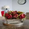 Decorative Flowers Wreaths Hydrangea Artificial Flower Arrangement Red 230812