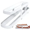 Rolling Egg Holder Automatically Rolldown Egg Dispenser Space Saving Egg Tray for Refrigerator Countertop Cabinet Storage