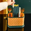 Kitchen Storage 2/3 Grid Plastic Chopsticks Cage Hollow Drain Knife Stand Spoon Fork Container Shelf Tableware Rack Organizer