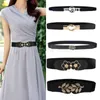 Belts Women Elastic Belt HOT Black Waistband Wide Elegant Gold Buckle Cummerbunds For Women Dress Cinto Wedding Cummerbunds Coat Lady