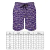 Men's Shorts Board Faux Gold Letter Print Casual Beach Trunks Dark Violet Comfortable Sportswear Trendy Plus Size Short Pants