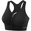 ヨガの衣装Veqking Front Zipper Women Sports Bra Plus Size Push Up Choldproof Running Breatable Fitness Workout Top