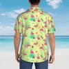 Camicie casual maschile esotiche flamingos rosa maschile hawaiano bottone corta abbottimo spiaggia floreale tropicale