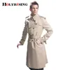 Gabardinas de zanja para hombres gabazanes hombres clásicos de doble pecho mascóreos ropa larga ropa para hombres chaquetas largas capas de estilo británico s-6xl tamaño 230812