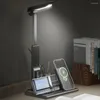 Table Lamps LED Lamp Eye Protection 15W QI Wireless Charging Foldable Desk Touch Control No Blu-ray Reading Light With Pen Holder