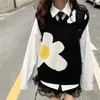 Herenvesten Bloem Mannen Trui Vesten gebreide truien Vest Mouwloos gebreid dames y2k top kawaii harajuku kleding oversized trui ropa 230814