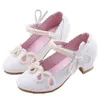 Sneakers prinsessa barn höga klackar skor klänning fest läder baby flickor barns vita enfants bröllop för tjej 230814