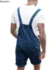 Jeans masculinos 2023 Modos de jeans de moda macacões Pacotes One Pieces Roupas masculinas rasgaram roupas de rua vintage curtas