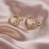 Hoop -Ohrringe 2023 Trend Luxus Herzkubikzirkon für Frauen 14K Gold Plated Lock -Form Jewelly Gift Bijoux Femme