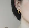 Hoop Earrings Anti Allergy Small Disc Matte 18K Gold Stud For Women Stainless Steel Earring Girl Delicate Jewelry 2023