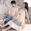 Mäns Sleepwear 2023 Summer Plus Size Par Hemkläder Mens Korta Spaghetti Strap Cotton Nightrown For Women Korean Cute Nightdres