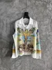 24SS Yeni Kazablanka Tasarımcı Gömlek Erkekler ve Kadınlar Orijinal Ürün Sanatçısı Küba Yaka Sicilyalı Erkek ve Kadın Çiftler Gelgit Uzun Kollu Kazablan