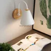 壁のランプPhyval Nordic Wooden Wall Lights Switch Bedroom Bedside Wall Lamp for Kitchen Restaurant Modern Walloon Sconces HKD230814