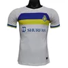 2023 24 Al Nassr Mens Player Versão Futebol Jerseys Manga Longa RONALDO Home Versão Amarela Away 3º Treinamento Wear Camisa Mangas Curtas Uniformes Adultos