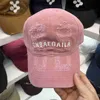 Ny koreansk version Balenciga sliten brev broderad baseballhatt kvinnlig stor huvud som omger ansikte litet gata modemärke anka tung hatt man