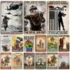 Army Metal Plate Soldier Tin Plaque Patriotism War Decorative Sign Wall Decor Garage Bar Pub Club Hotel Kitchen Home Man Cave Livingroom Painting 30X20CM w01