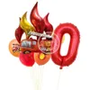 Украшение Воздушные шары с пожарной машиной и воздушным шаром с красной фигурой для детей, тематическое украшение для мальчиков своими руками на день рождения