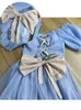 Frankreich Vintage Eleganter Dreset Herbst Winter Blue Retro Abendparty Midi Kleider Süße koreanische Prinzessin Fairy Kleid 2022 230808