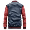 Men s jackets jas mannen borduurwerk honkbal pu lederen jassen slanke fit college luxe fleece piloot casaco masculino 230814